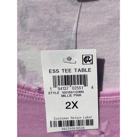 Style & Co Womens Floral Print Short Sleeve Tee 2X Millie Pink Made In Indonesia - Picture 6 of 8
